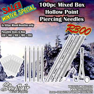 Mixed Box 50pc Hollow Point Piercing needles