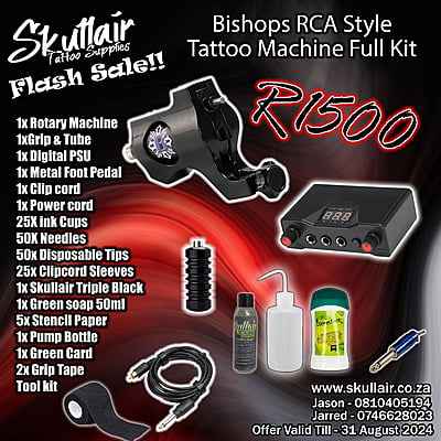 Bishops style rotary tattoo machine Full kit