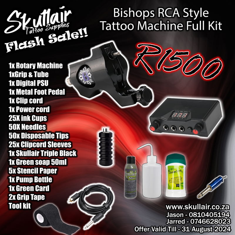 Bishops style rotary tattoo machine Full kit