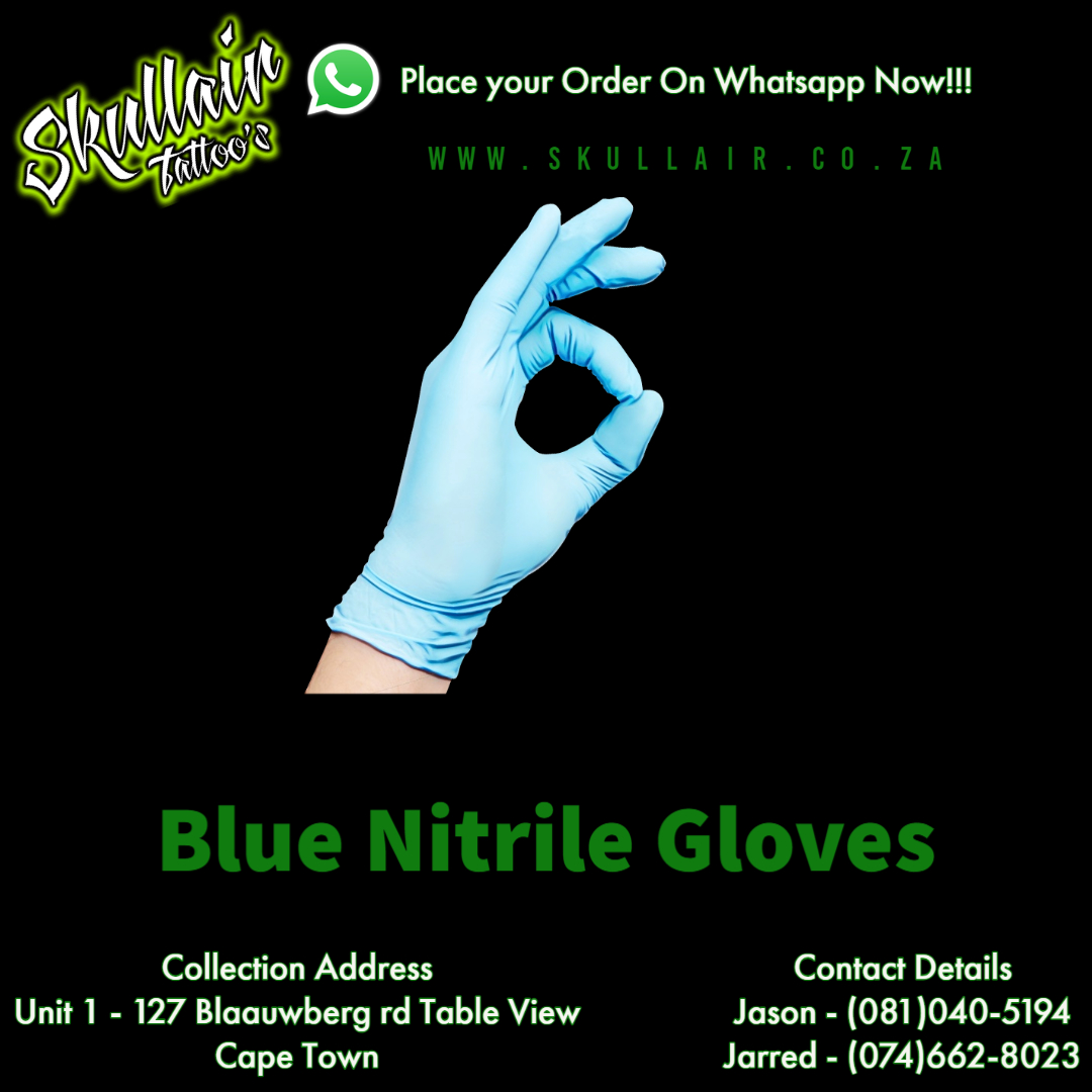 Gloves Medium Cool Blue Nitrile (100pc) Box