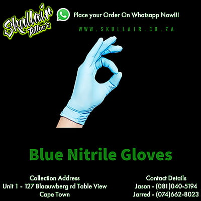Gloves Medium Cool Blue Nitrile (100pc) Box