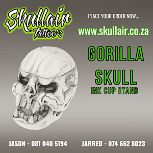 Ink Cup Stand Gorilla Skull