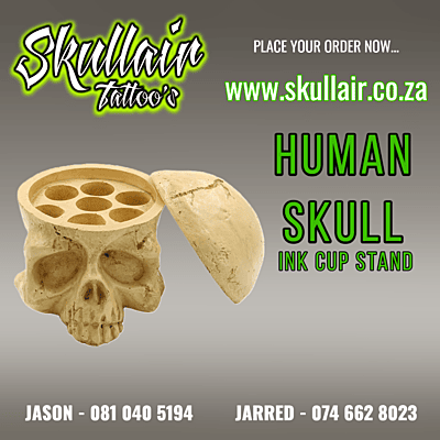 Ink Cup Stand Human Skull