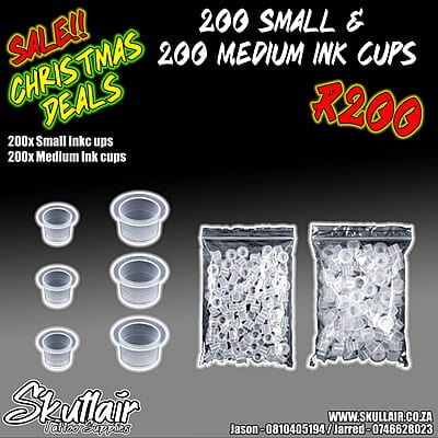 400 Ink Cups (Small 8mm + Medium 11mm )