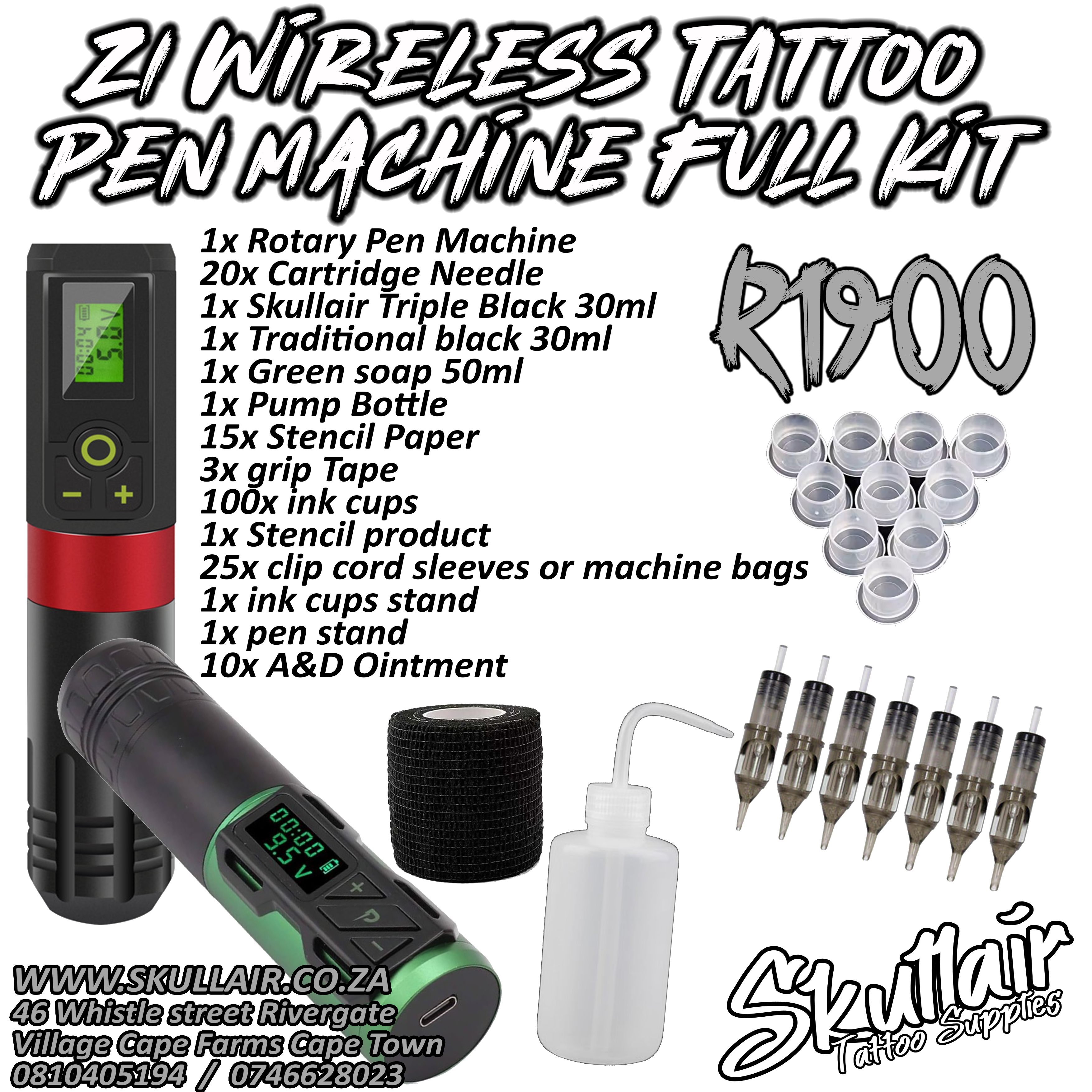 Z1 Wireless Tattoo Pen machine Full Kit